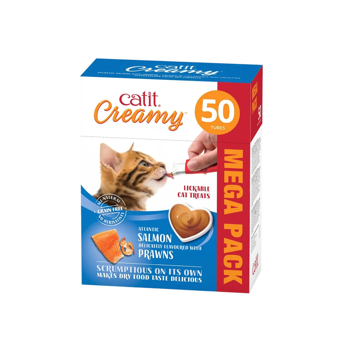 Catit Creamy Treats Mega Pack Salmon with Prawn, 50 tubes/box – 50 tubes/box main product image
