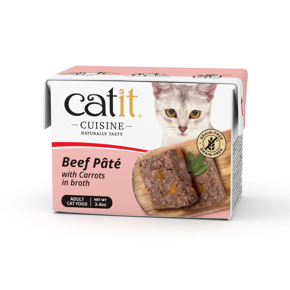 Catit Cuisine Beef Pate with Carrots, 95 g Tetra, 12pcs/box