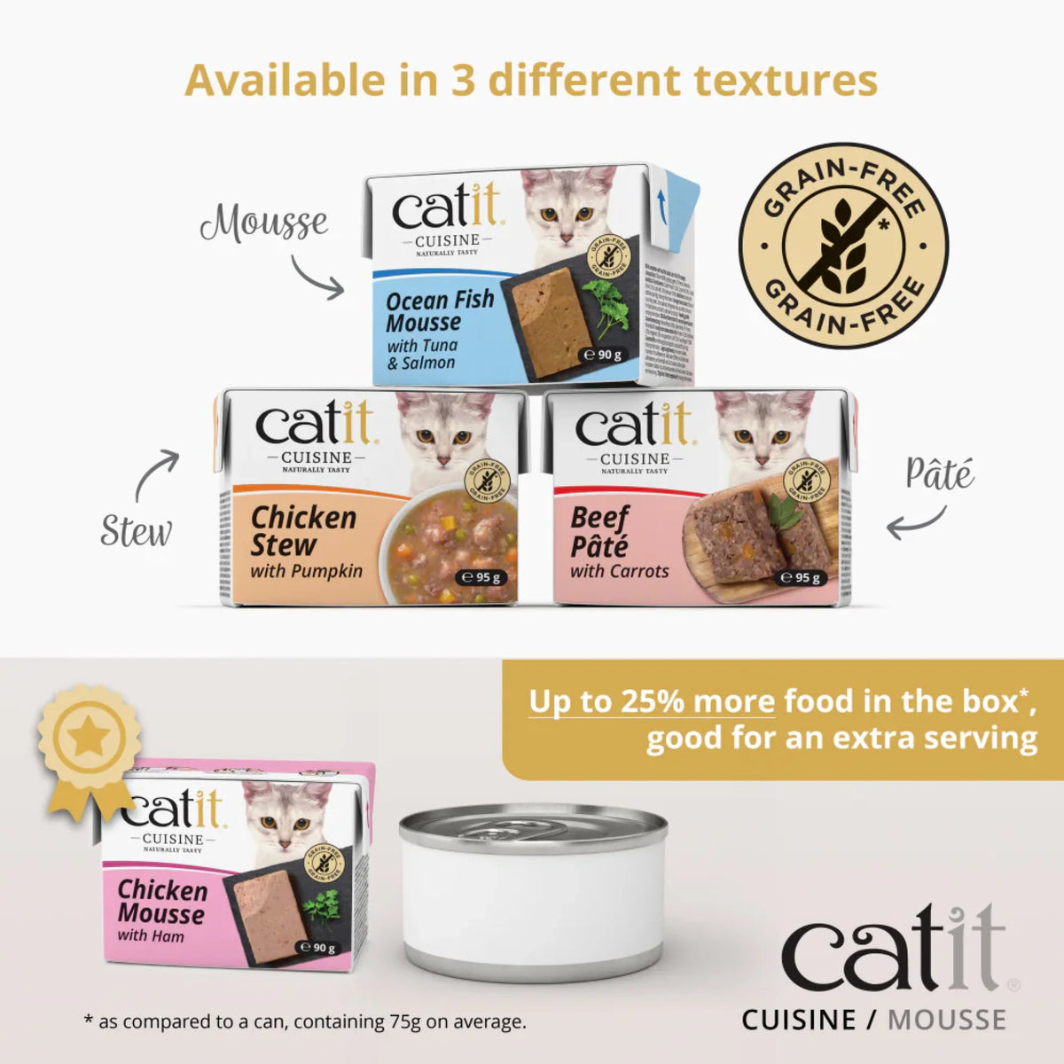 Catit Cuisine Beef Pate with Carrots, 95 g Tetra, 12pcs/box – product view 3