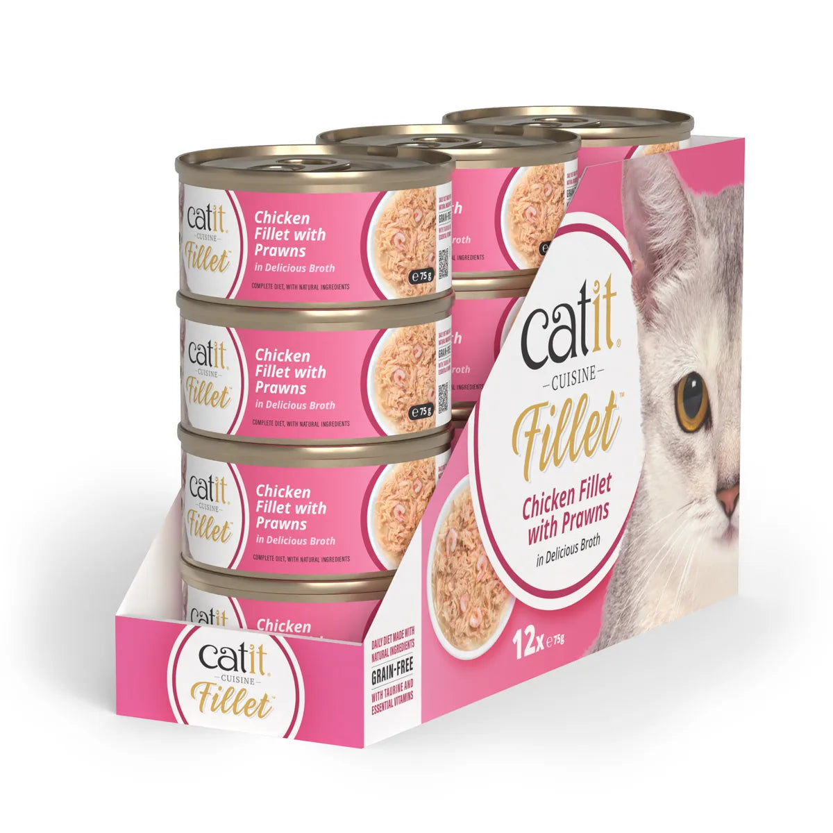Catit Cuisine Chicken Fillet with Prawns, 12 x 75 g – 12 × 75 g main product image