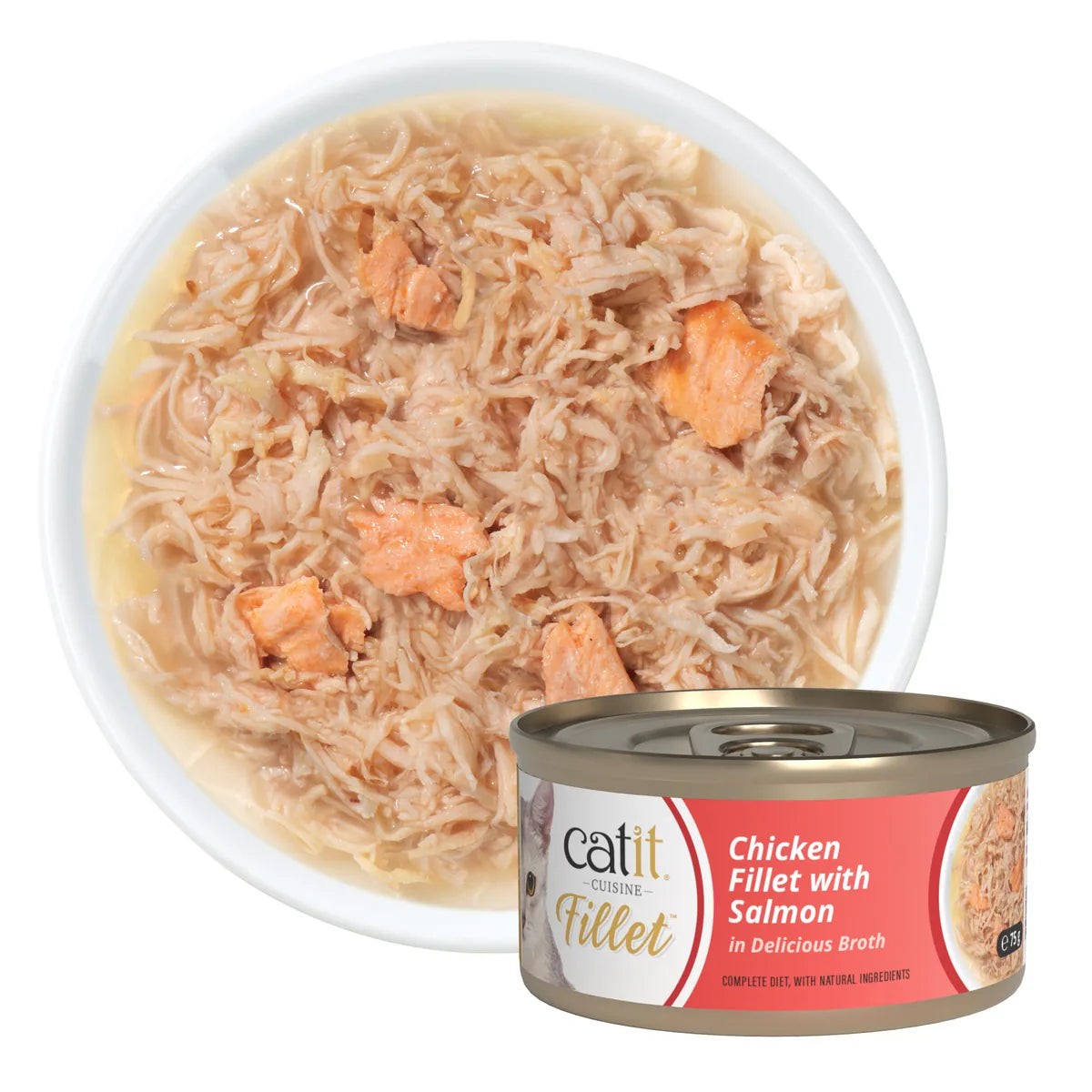 Catit Cuisine Chicken Fillet with Salmon, 12 x 75 g – 12 × 75 g additional product view 2