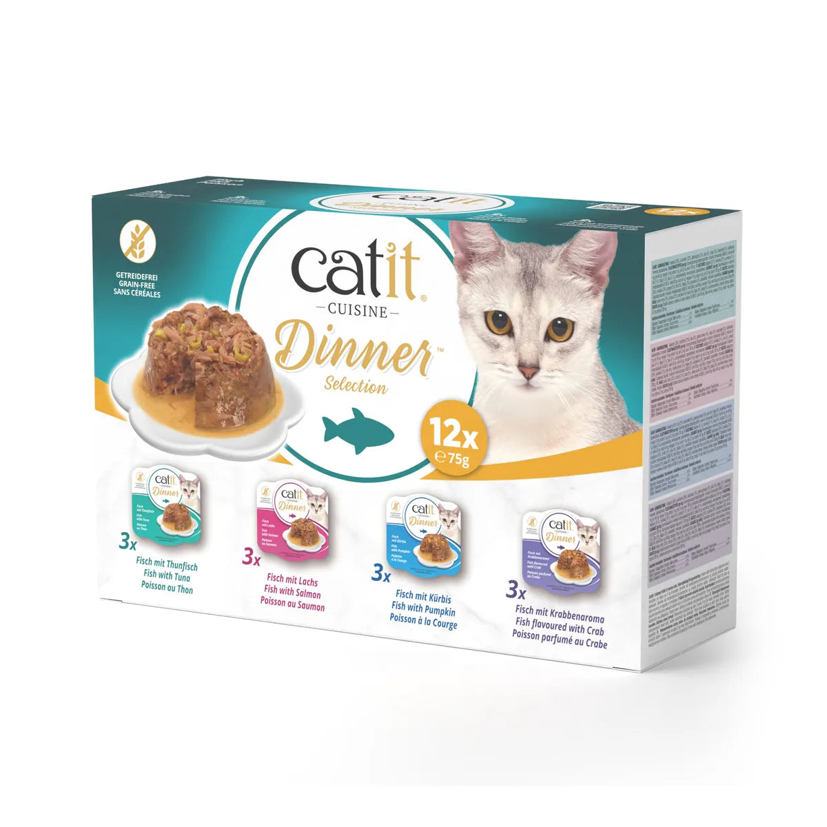 Catit Fish Dinner Multipack, 12 x 75 g – 12 × 75 g main product image