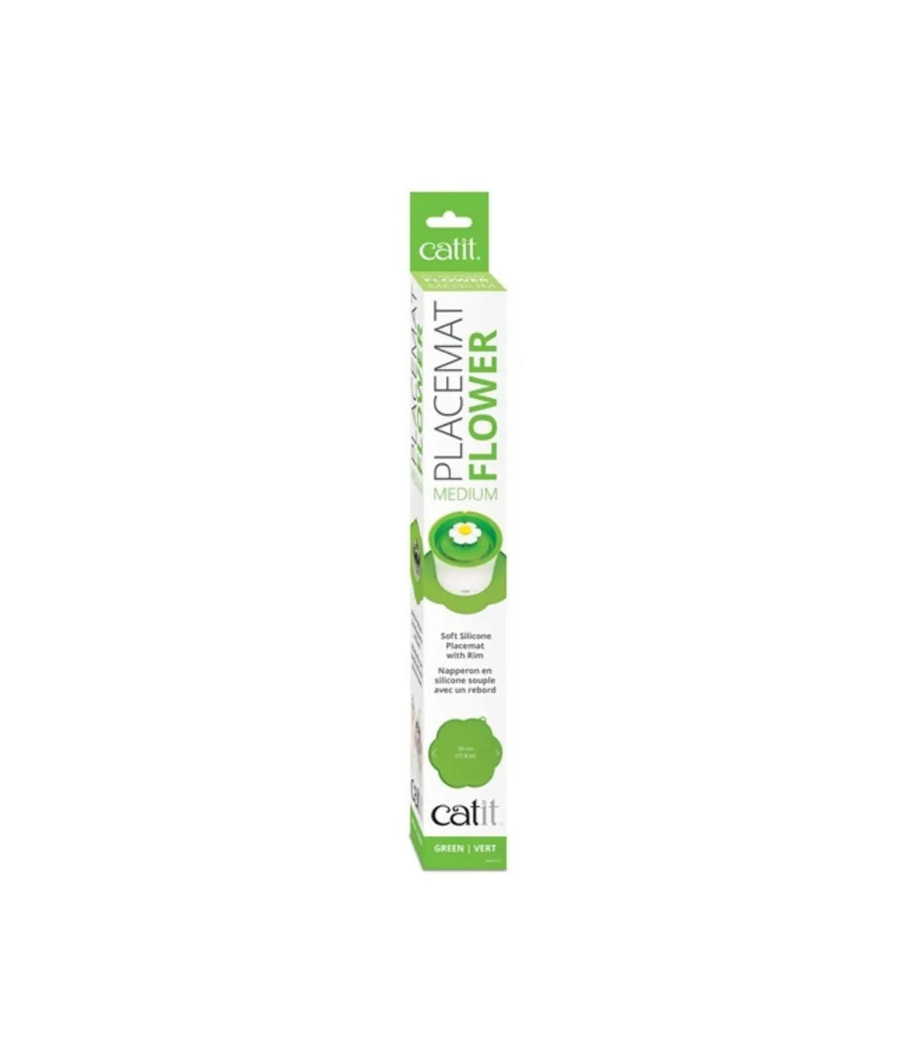 Catit Flower Cat Feeding Mat - Green - front view