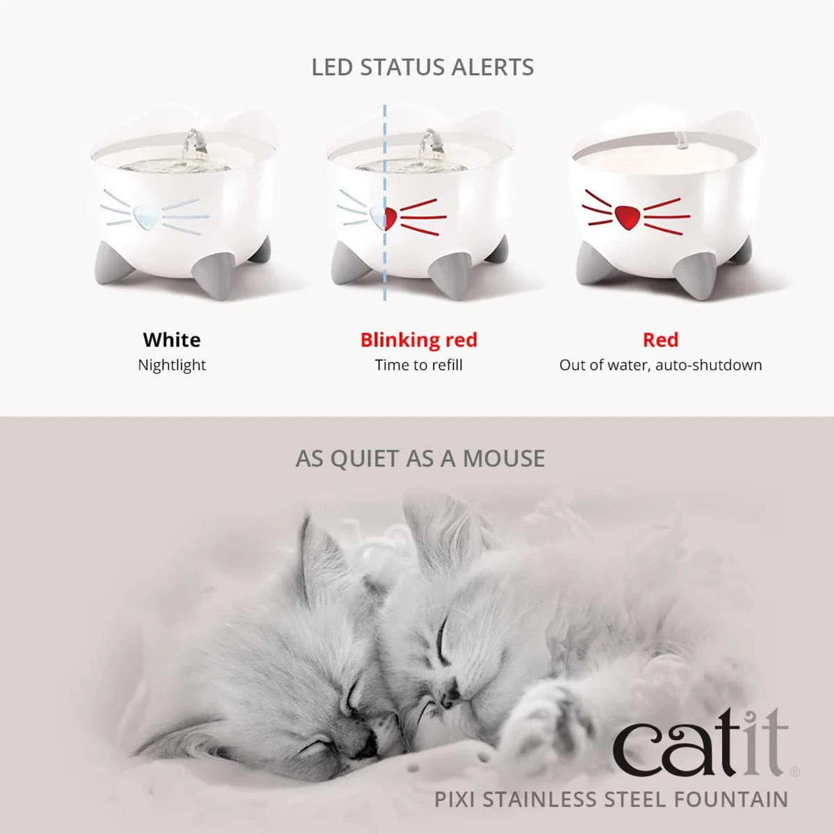 Catit Pixi Stainless Steel Fountain White, 2.5 L – 2.5 L additional product view 4