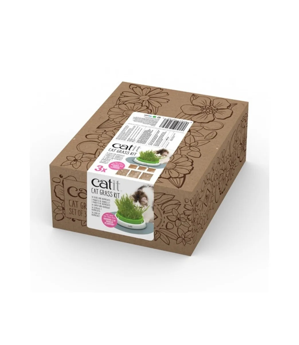 Catit Senses 2.0 Cat Grass Growing Kit, 3-pack - front view