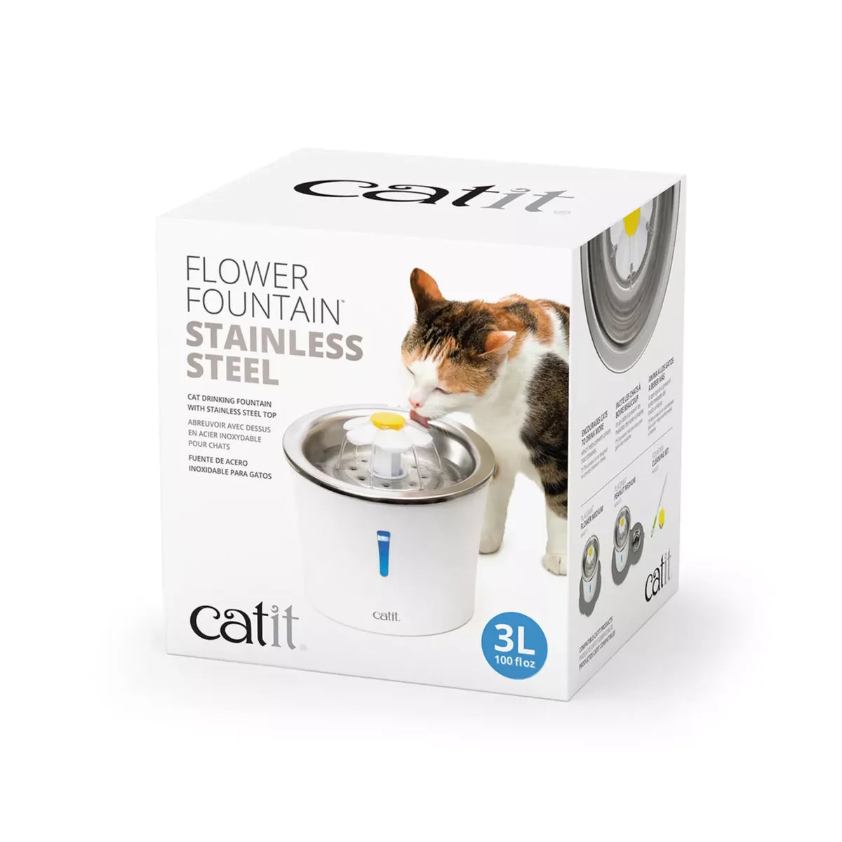 Catit Stainless Steel Flower Fountain – Bowls, Feeders & Waterers additional product view 1