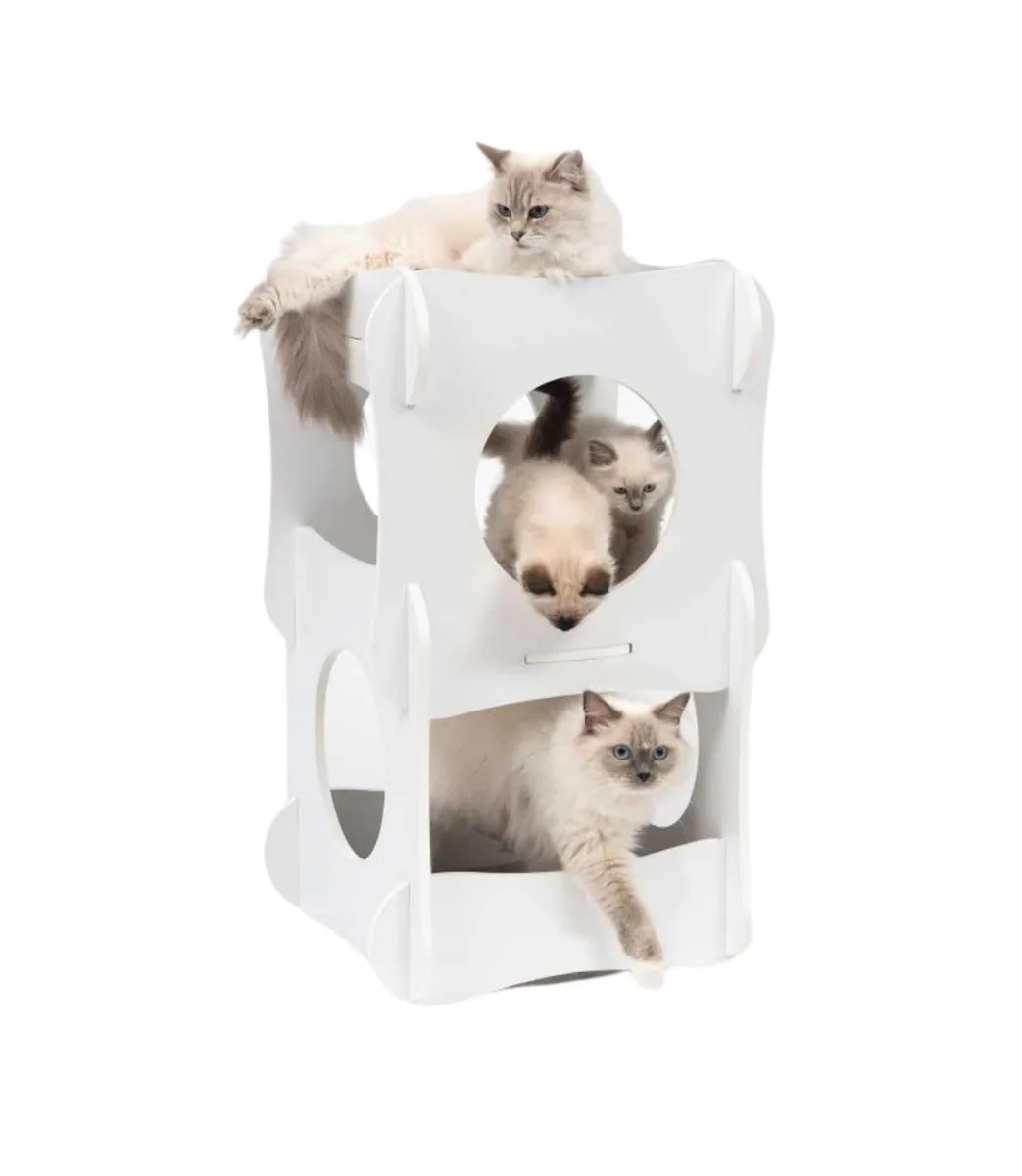 Catit Vesper Cat Furniture Condo White - front view