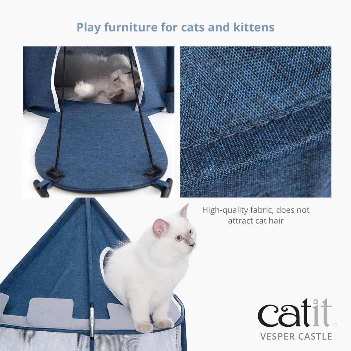 Catit Vesper Cat Tower Castle Blue, 48x48x95 cm – 48×48×95 cm additional product view 1