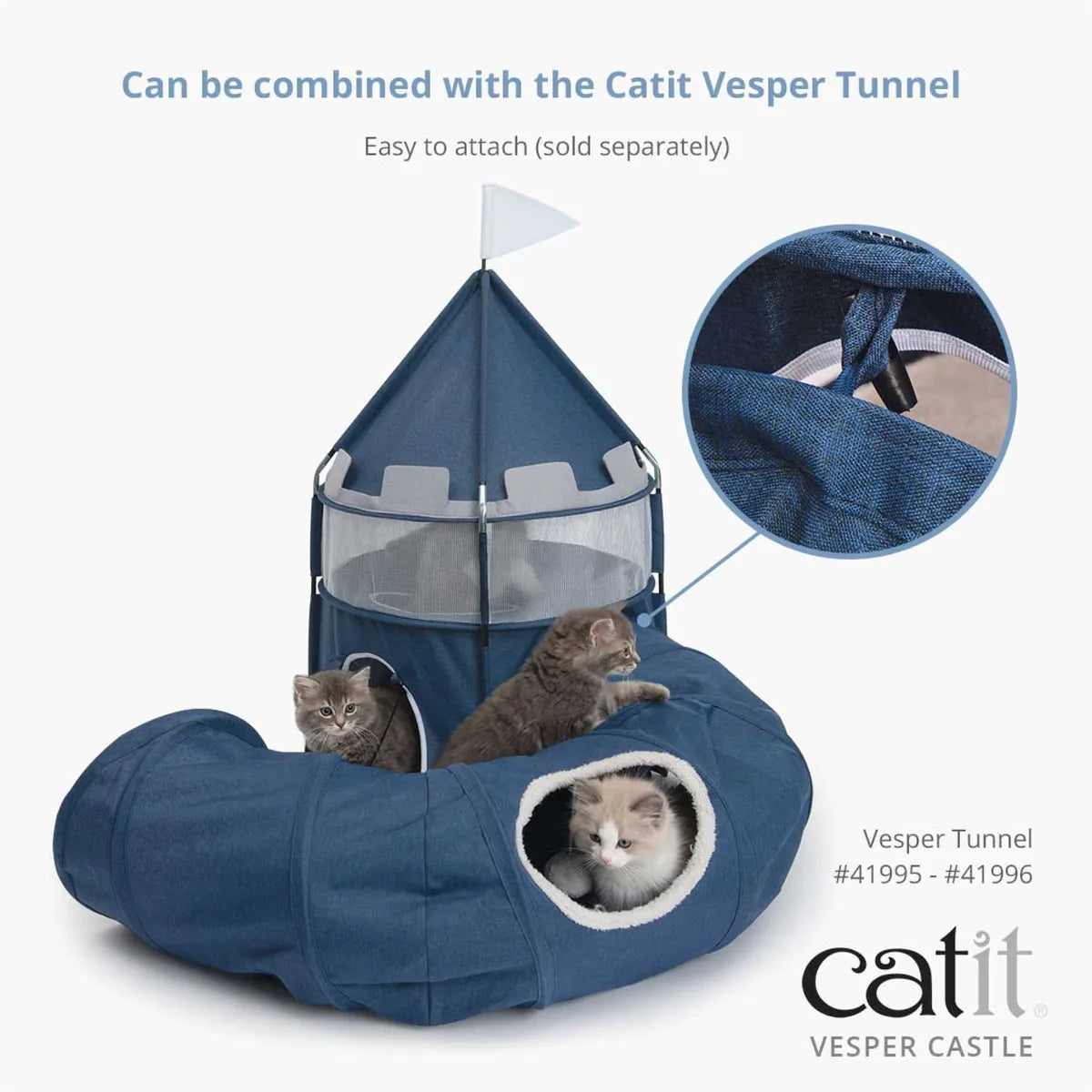 Catit Vesper Cat Tower Castle Blue, 48x48x95 cm – 48×48×95 cm additional product view 2