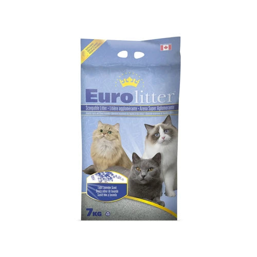 Eurolitter Premium Clumping Cat Litter - 7 kg, Lavender