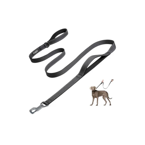 Fida Heavy Duty Dog Leash – 1.2–1.8 m - Color Black