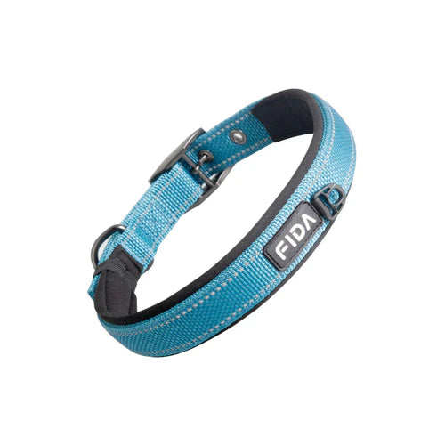 Fida Heavy Duty Reflective Dog Collar - Color Blue