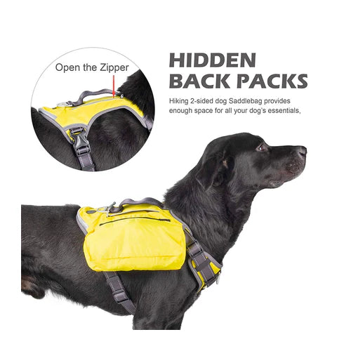 Fida Yellow No-Pull Dog Harness with Saddle Bags - product detail 2