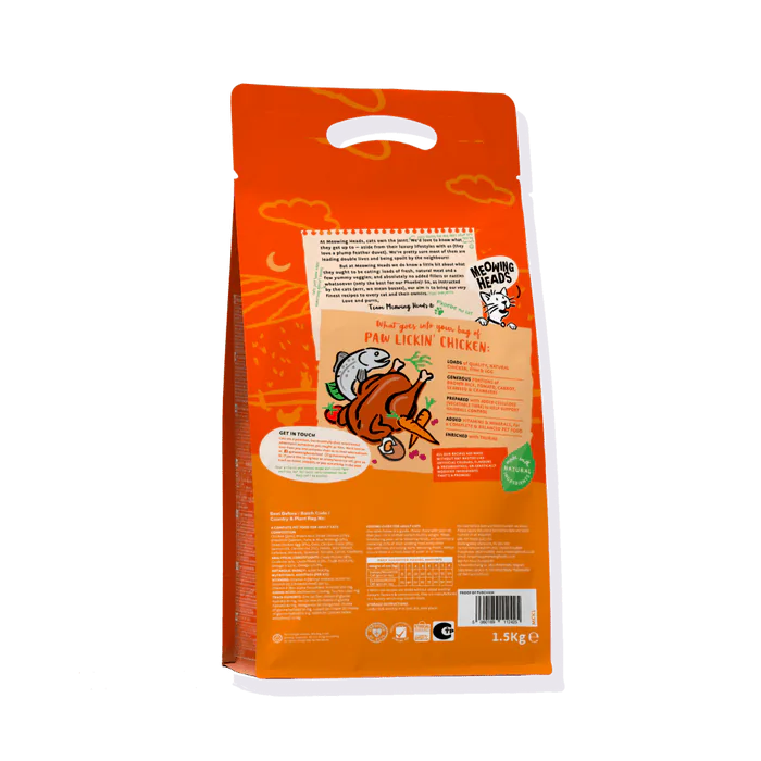 Meowing Heads Paw Lickin' Chicken Adult Dry Cat Food — 1.5 kg product view