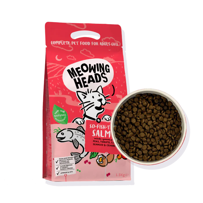 Meowing Heads So-Fish-Ticated Salmon Adult Dry Cat Food — 4 kg product view