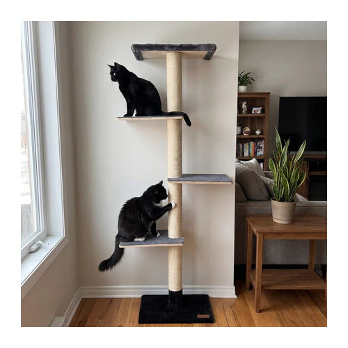 Noba Mural 1.78 m Wall-Mounted Cat Tower - Color Grey