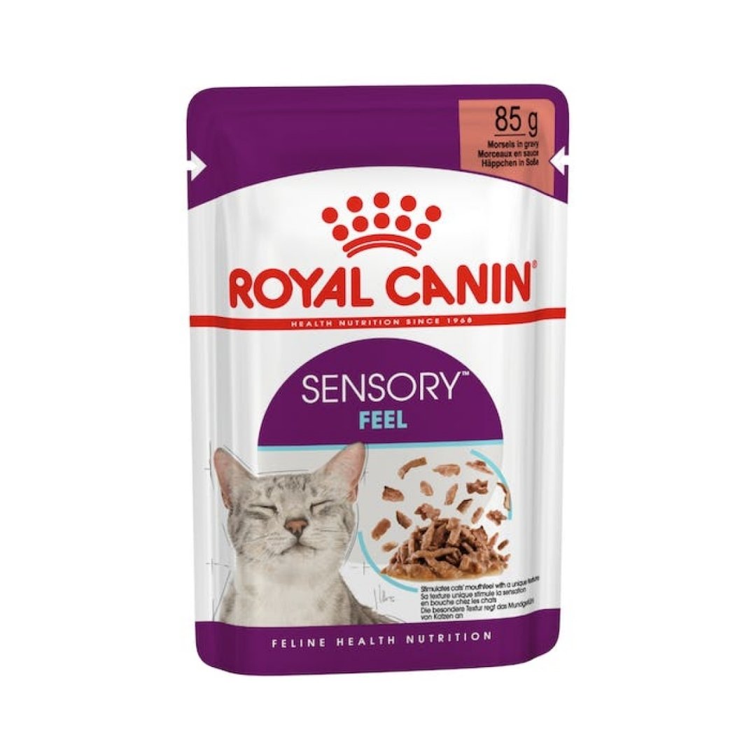 Royal Canin Feline Health Nutrition Sensory Feel Gravy Cat Wet Food Pouches 12 x 85 g