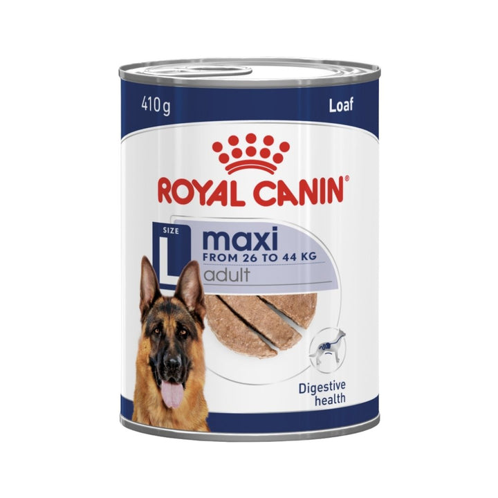 Royal Canin Maxi Adult wet dog food 12×410g cans – digestive and bone support for large dogs in UAE