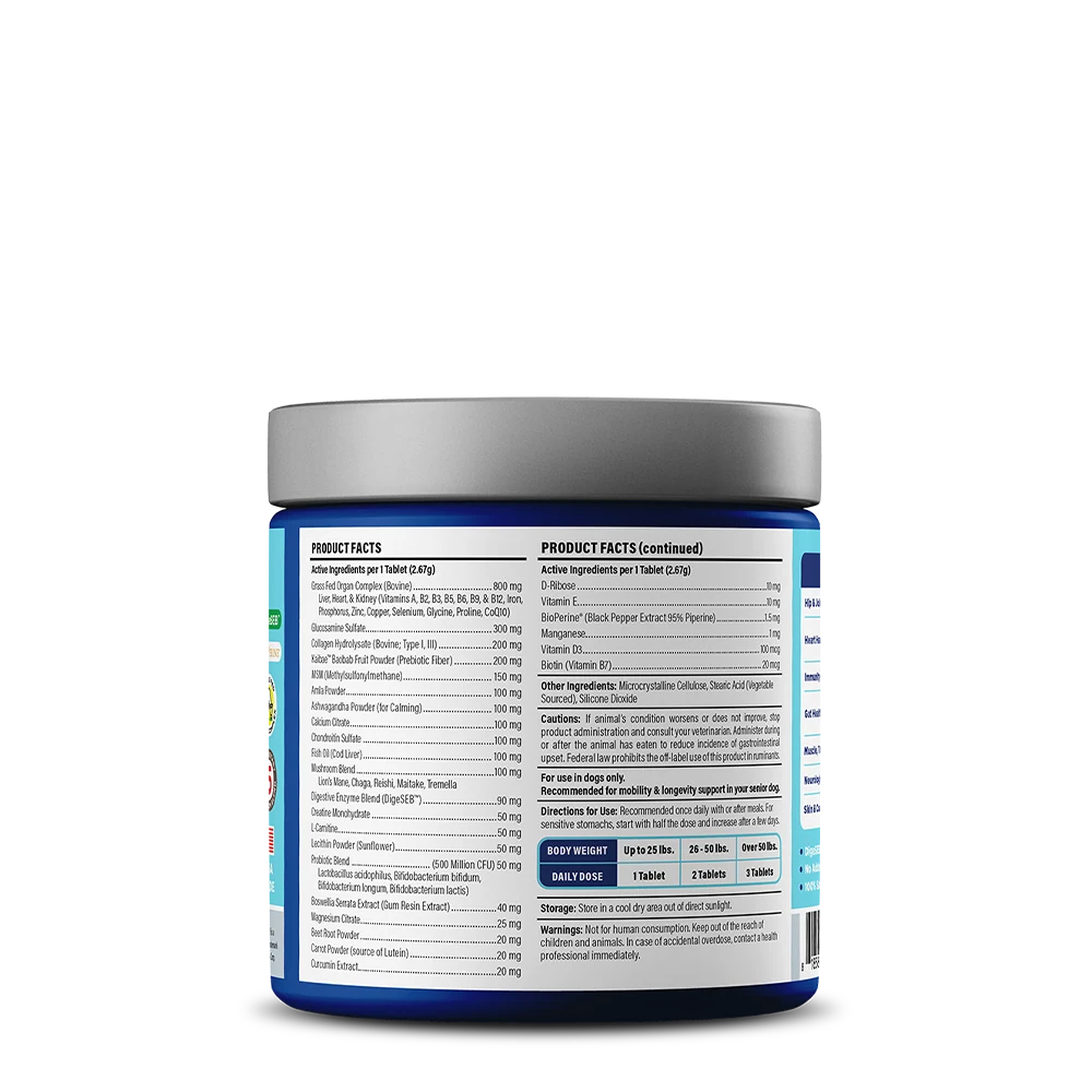 Vetericyn ALL-IN 1 Multifunctional Dog Supplement — label and product information
