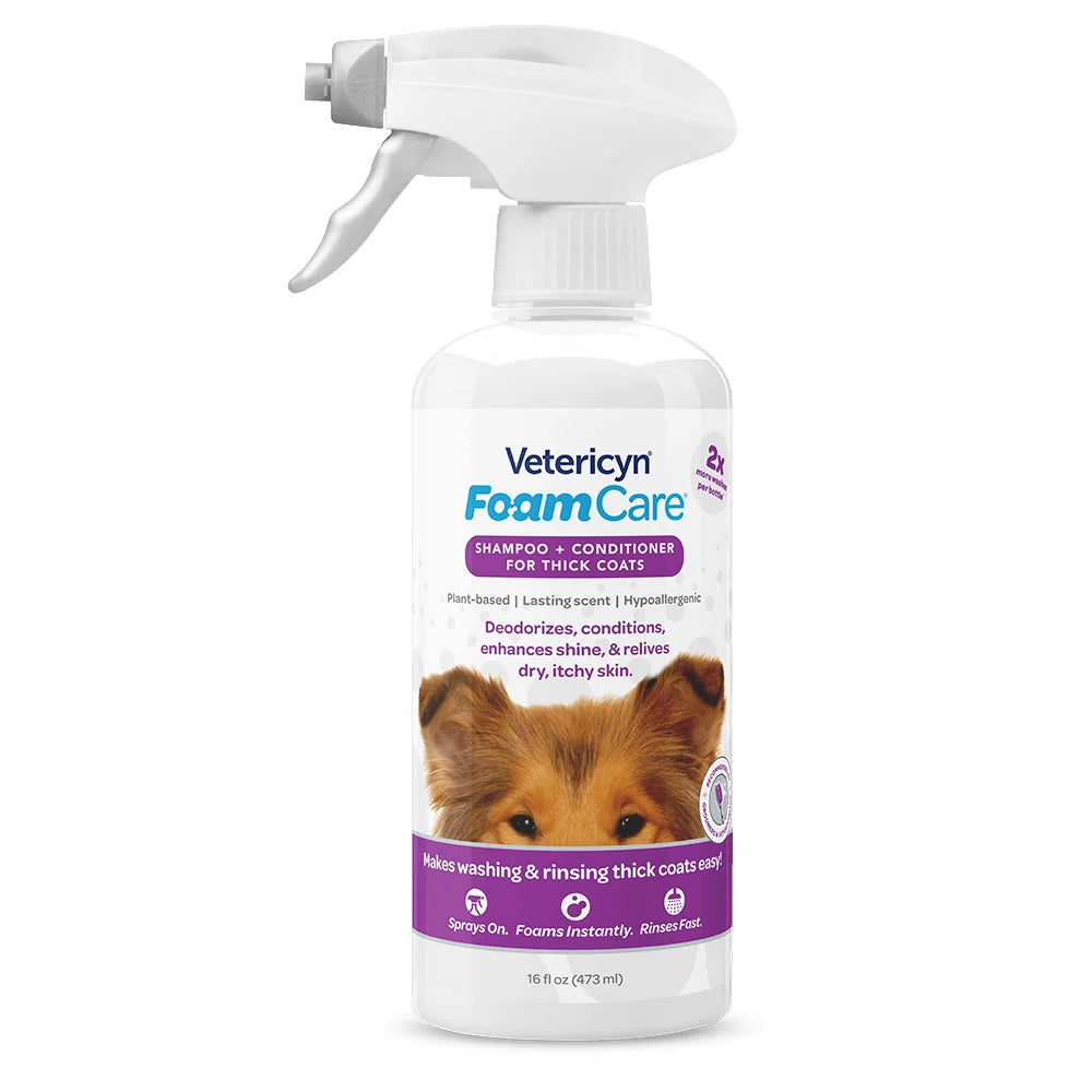 Vetericyn FoamCare Spray-On Pet Shampoo & Conditioner — Thick Coats front packshot