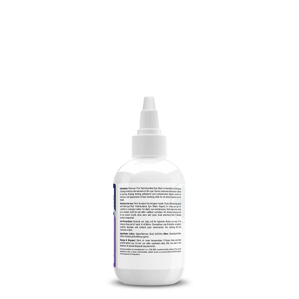 Vetericyn Plus All Animal Antimicrobial Eye Wash — label and product information
