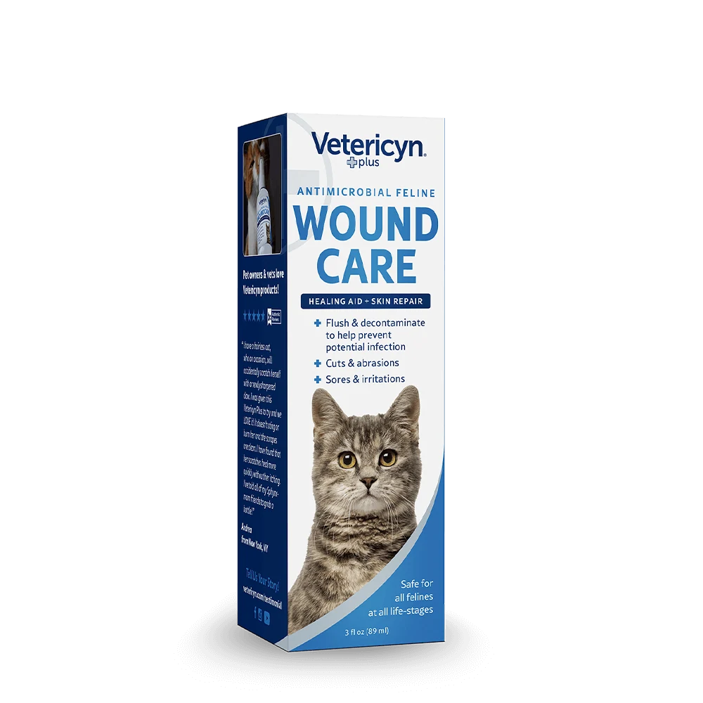 Vetericyn Plus Feline Antimicrobial Wound Care Spray — left-side product view