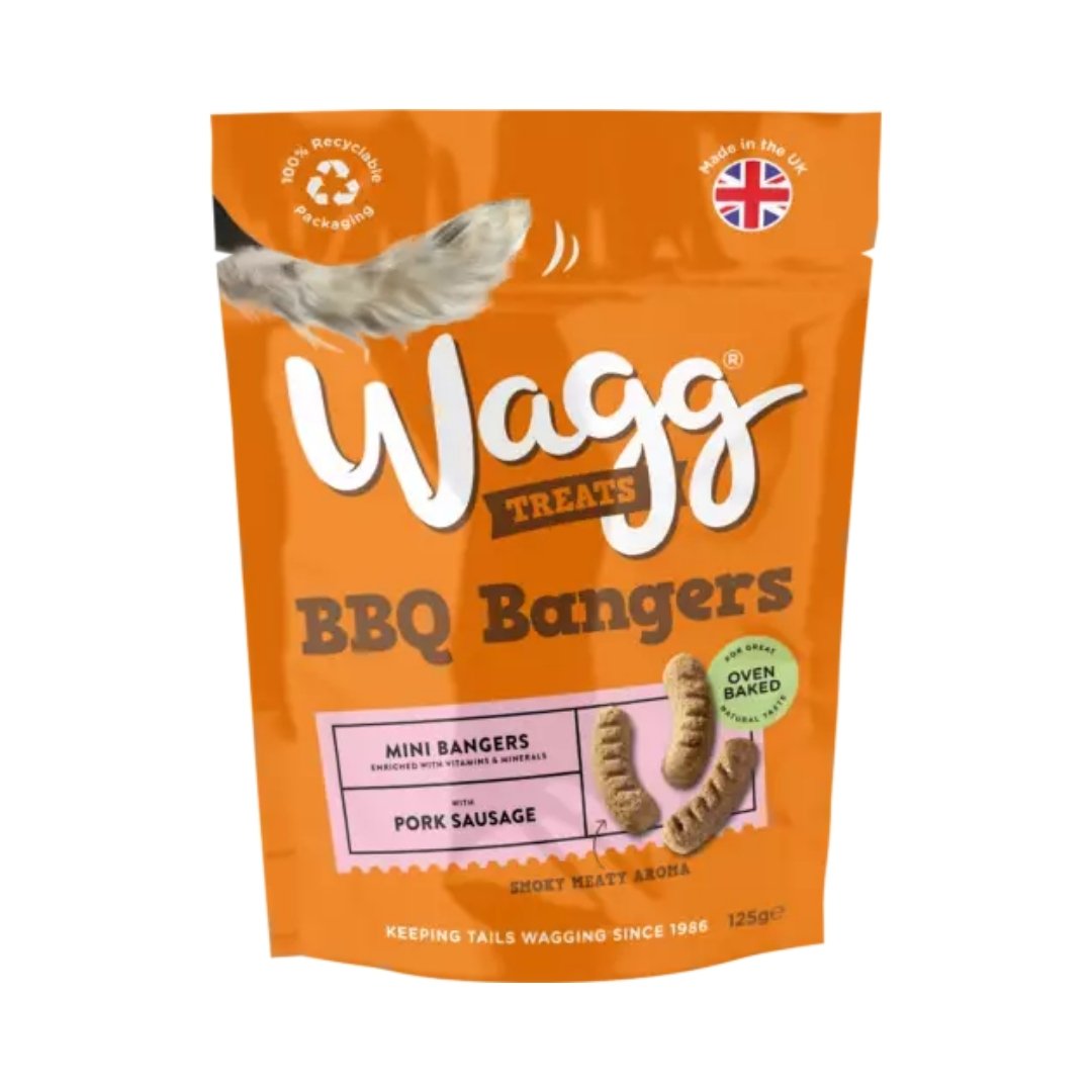 Wagg BBQ Bangers with Pork Sausage Dog Treats 125g pack
