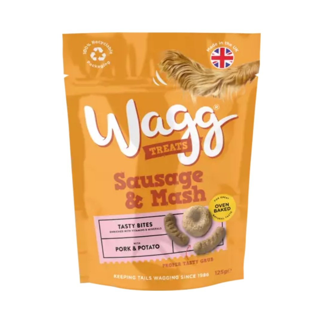 Wagg Sausage & Mash Pork & Potato Tasty Bites Oven Baked Dog Treats 125 g pack