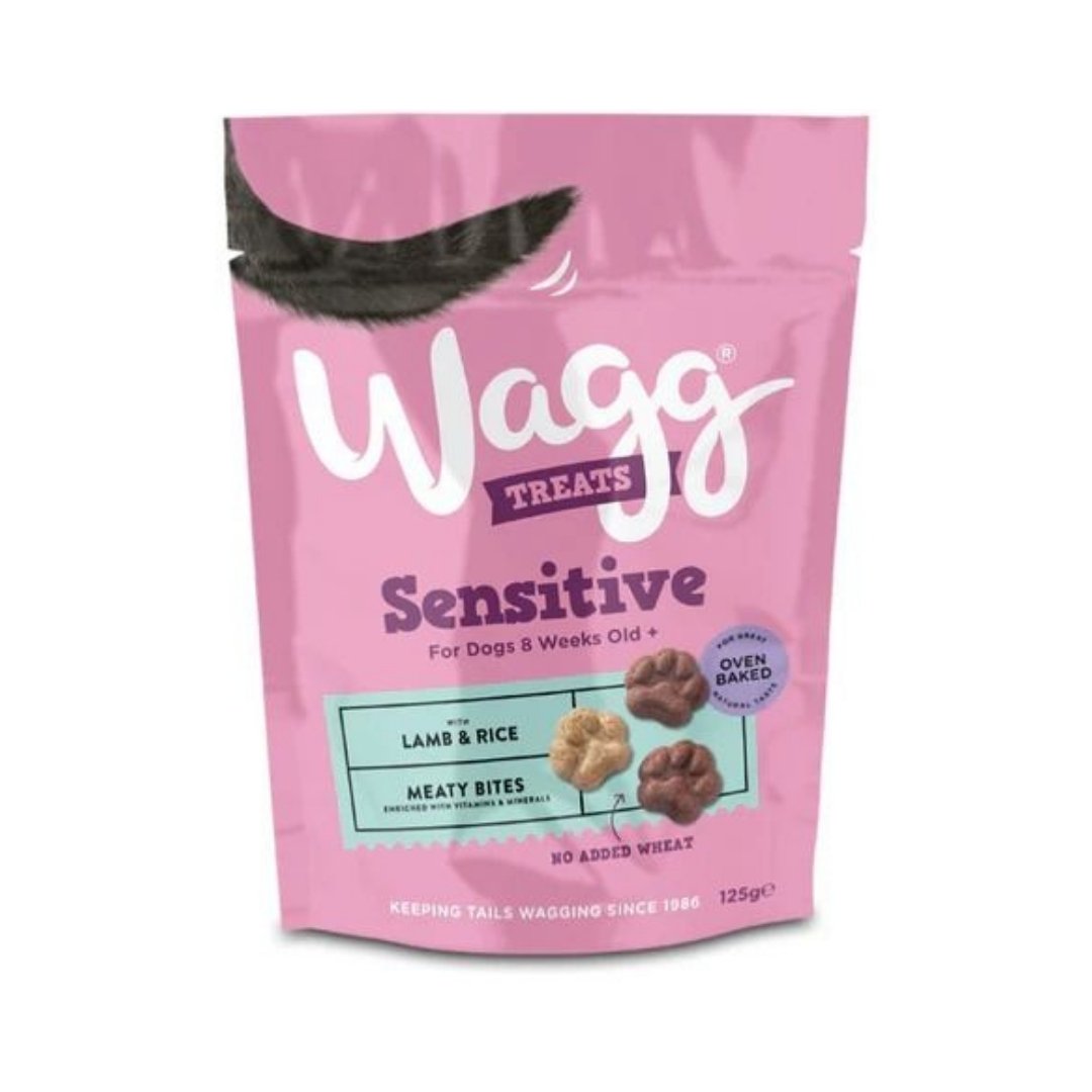 Wagg Sensitive Meaty Bites with Lamb & Rice Dog Treats 125g pack
