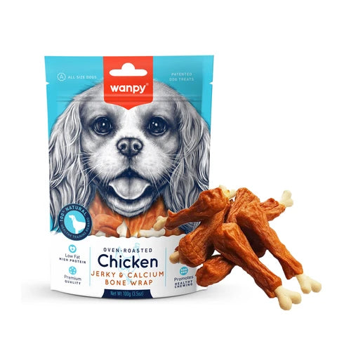 Wanpy Chicken Jerky and Calcium Bone Wrap 100 g - 100 g