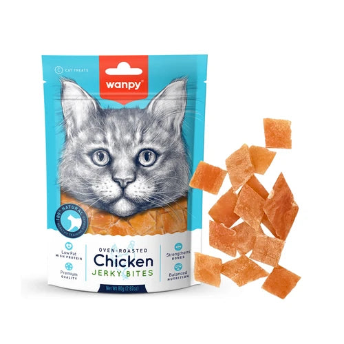 Wanpy Chicken Jerky Bites for Cats 80 g - 80 g