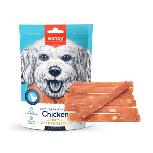 Wanpy Chicken Jerky & Cheese Slices 100 g - 100 g