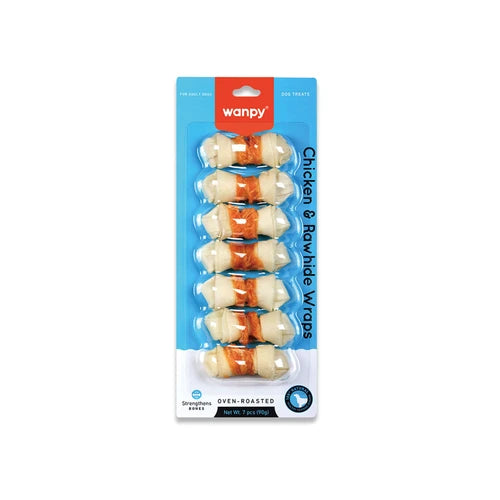 Wanpy Chicken & Rawhide Wraps - 7 pcs (90 g) - 7 pcs