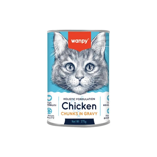 Wanpy Chunks in Gravy Canned Food for Cats - Chicken 375 g - 375 g