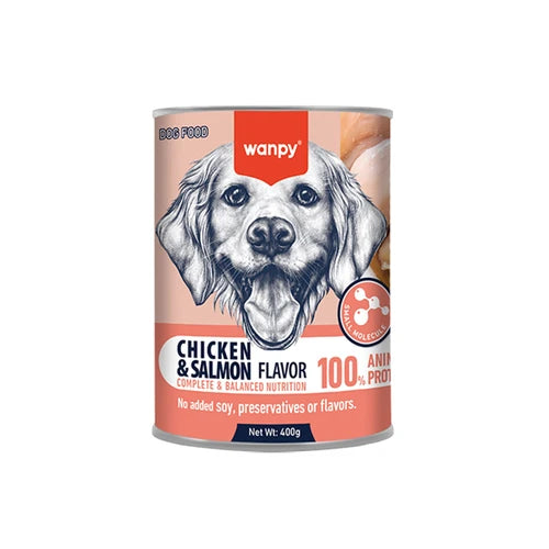 Wanpy Complete Pâté Canned Food for Dogs (Chicken & Salmon) - 400 g - 400 g