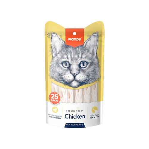Wanpy Creamy Lickable Cat Treats - Chicken - 25P