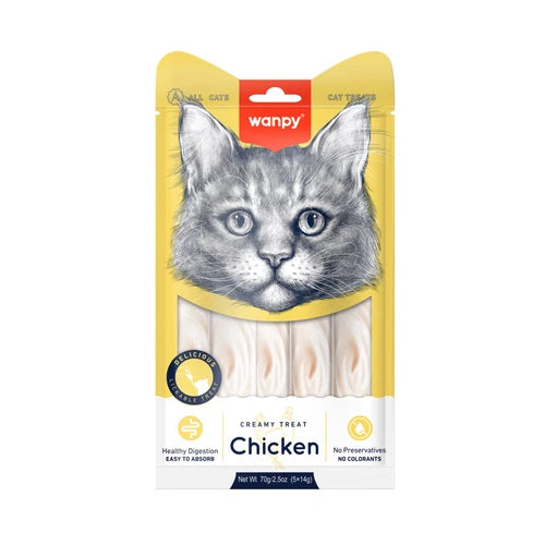 Wanpy Creamy Lickable Cat Treats - Chicken (14 g × 5) - product detail 2