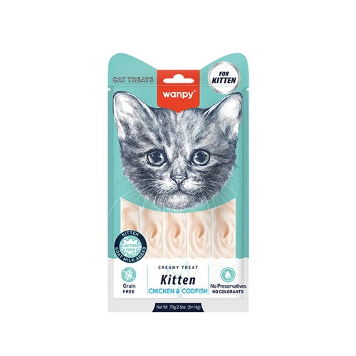 Wanpy Creamy Treat for Kitten Chicken & Codfish - 1 Pack