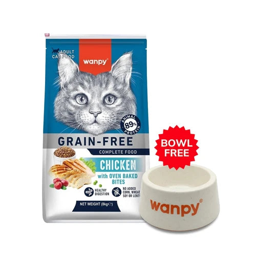 Wanpy Grain Free Complete Food for Adult Cat - Chicken Recipe - 8 kg