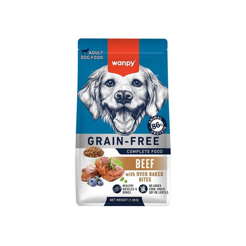 Wanpy Grain Free Complete Food for Adult Dog - Beef Recipe - 1.5 kg