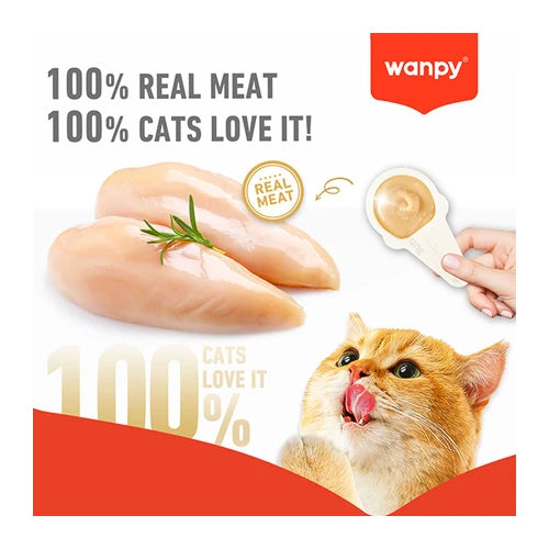Wanpy Lickable Cream Spoon - Chicken For Cat - (16 g × 10 pcs/bo ×) - product detail 4
