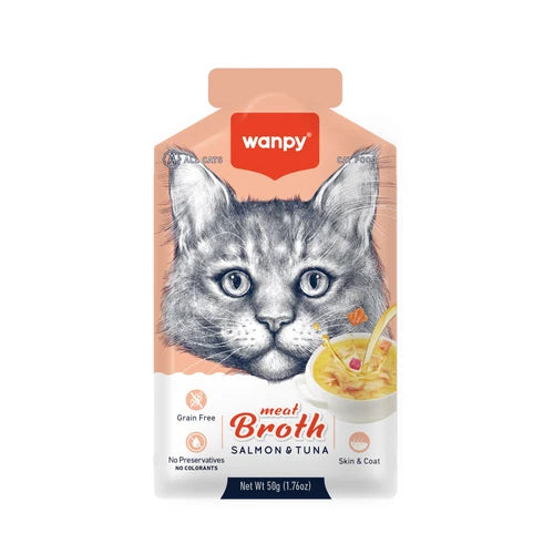 Wanpy Meat Broth Salmon & Tuna for Cats (50 g) - 12 pcs - 50 g
