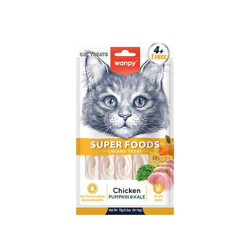 Wanpy Superfoods Creamy Treat for Cats Chicken with Pumpkin & Kale - 1 Pack