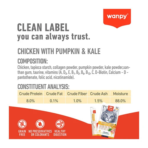 Wanpy Superfoods Creamy Treat for Cats Chicken with Pumpkin & Kale - product detail 3