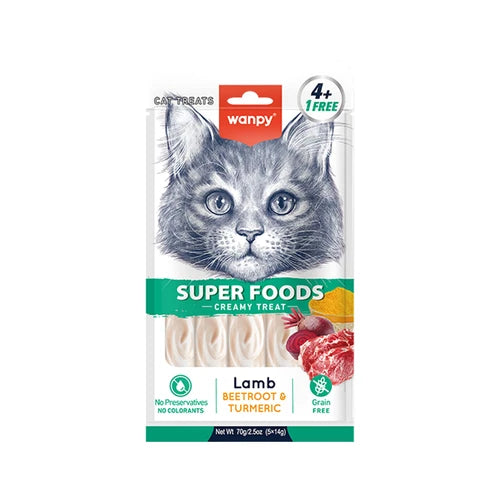 Wanpy Superfoods Creamy Treat For Cat Lamb With Beetroot & Turmeric 70 g - 70 g