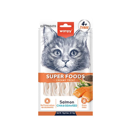 Wanpy Superfoods Creamy Treat For Cat Salmon With Chia & Seaweed 70 g - 70 g