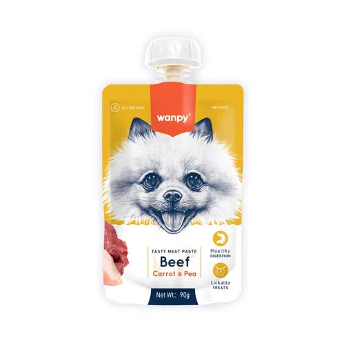 Wanpy Tasty Meat Paste Beef with Carrot & Pea for Dogs 90 g - 90 g