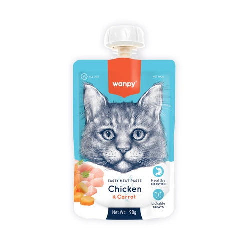 Wanpy Tasty Meat Paste Chicken with Carrot for Cats 90 g - 90 g