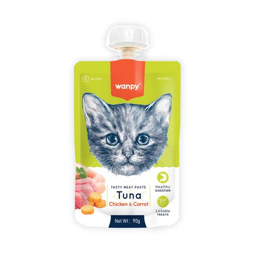 Wanpy Tasty Meat Paste Tuna, Chicken and Carrot for Cats 90 g - 90 g
