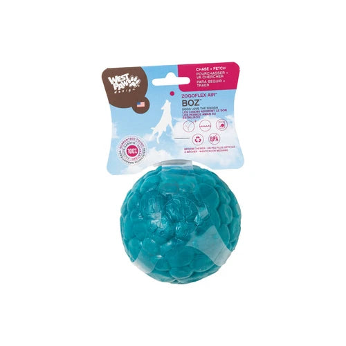 West Paw Boz Dog Ball - Small, Peacock